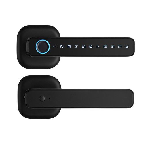 出口外贸把手锁电子智能感应锁替代球形P锁三杆门锁指纹密码