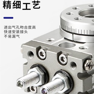 旋转气缸180度齿轮齿条l摆动回转HRQ10A HRQ20 HRQ30 HRQ50A HRQ7