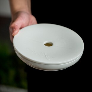 90复古干泡台 台湾敦睦窑w明雕竹子德化白瓷壶承 工夫茶席零配