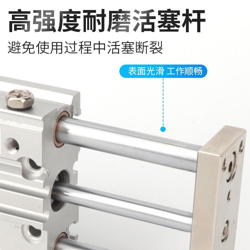 三轴三杆带导杆气缸MGPM20oX20X30X40X50X75X100X150X200X300Z可