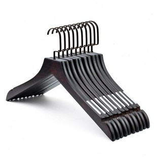 高档复古色衣架服k装 店专用金色挂钩衣撑实木衣挂木衣架子定制log