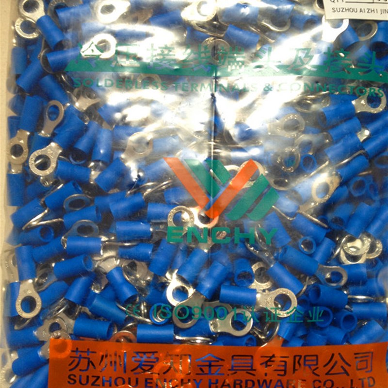 RV2-5L 1000只 0.8MxM厚的 紫铜预绝缘冷压端子 O型端子 铜鼻子