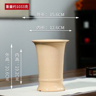 宜兴紫砂陶瓷花盆兰花盆圆筒高大号室内外落地简Q约透气盆ylh14