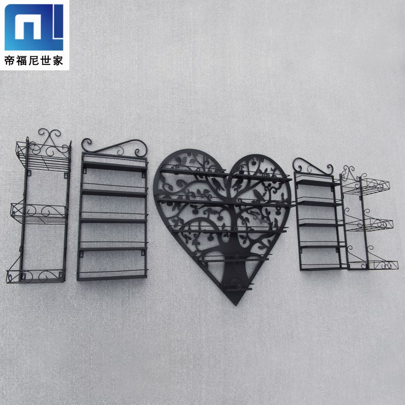 欧式心形化妆品展示货架铁艺壁挂指甲油架子美甲店U甲油胶架置物