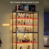 乐高展示柜家用带灯钢化玻璃柜透明展柜带K锁模型柜玩具展示架柜
