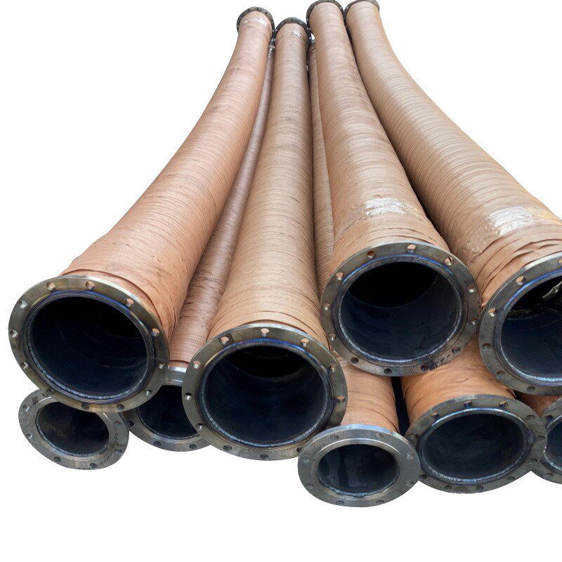 加工大口径钢丝缠绕胶管水泵配法兰吸排水8寸O10寸12寸套用胶管