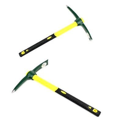 Pick Mattock Hoe with FiberglasCs Handle Portable for Diggin