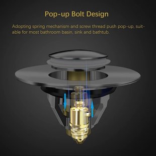 极速Washbasin Plug,Universal Push-In Bounce CoreS Sink Sprin