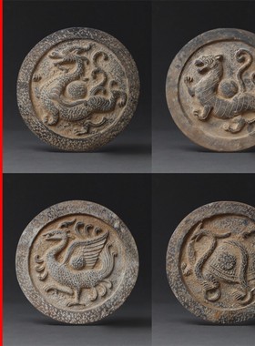 仿古汉代瓦当四方神古典中式工艺品E装饰摆件秦砖汉瓦神兽拓片陶