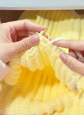 奶黄围巾毛线手工diy材料包秋冬氛围感编织围脖送男女朋友礼物