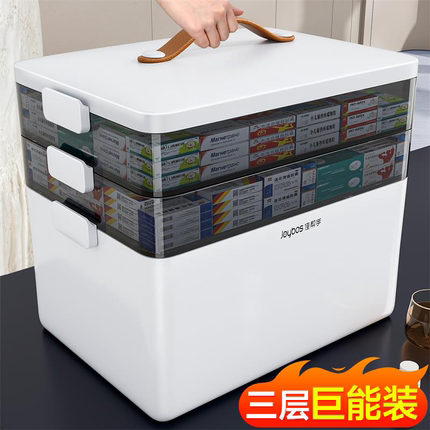 佳帮手大号医药箱家用大容量家庭药箱常备药药品急救箱药物收纳盒