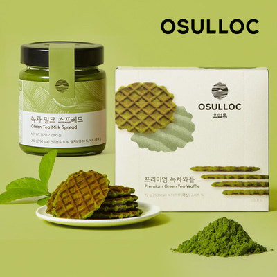 韩国进口osulloc济州岛抹茶酱绿茶酱华夫饼干抹茶饼干果酱下午茶