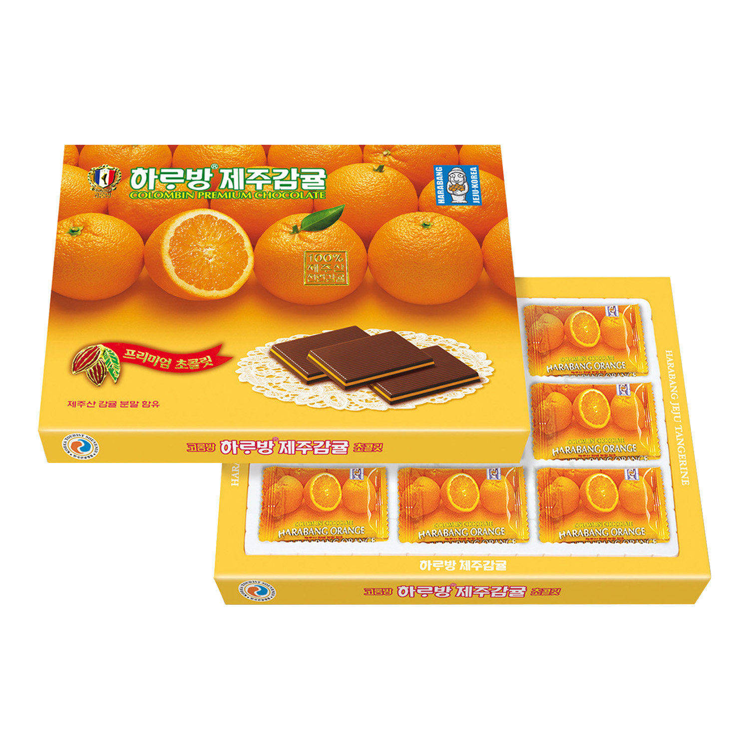 韩国进口COLOMBIN柑橘巧克力济州岛柑橘草莓巧克力巧克力饼干零食