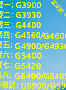 G4600G4560G4900G5400G5420G5905G6400G6405G6900G7400