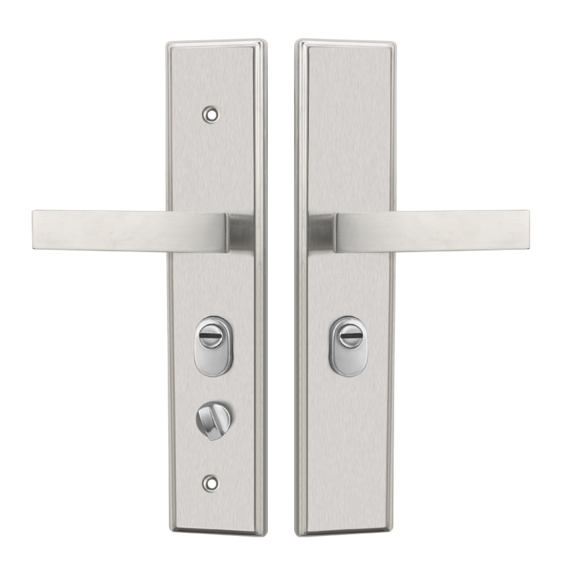 不锈钢防盗d门锁通用型门把手面板家用大门配件防盗锁套装手柄老