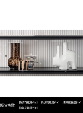 轻奢样板间d高级感玄关书柜书架桌面装饰摆件高档博古架开放格组