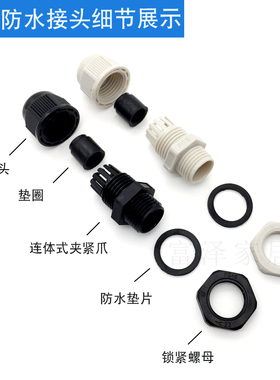 IP68尼龙防水接头PG7/9/11/13.5/16/21/29/36/42/48出口型葛兰头
