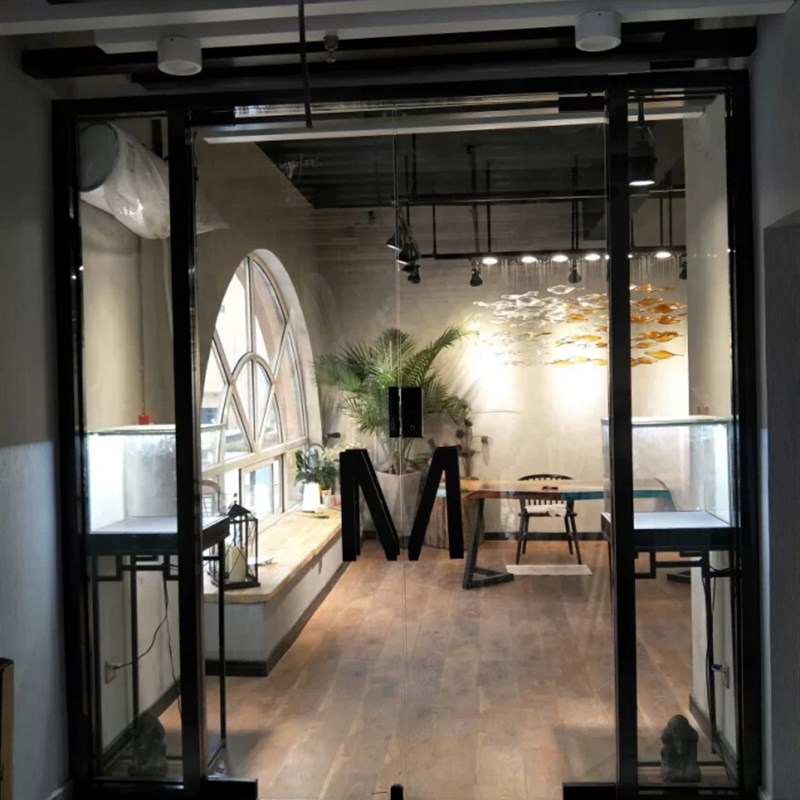 M字母钢化玻璃门拉手订r制LOGO网红创意大门把手异形木门拉手黑色