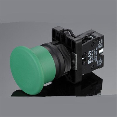 永前 塑料型蘑菇大头复位按钮开关 LA128-XB2 BC31绿 BC42红