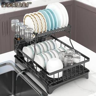 碗碟沥水架家用可拆卸水池旁碗筷碗盘餐具台面收纳碗架置物架