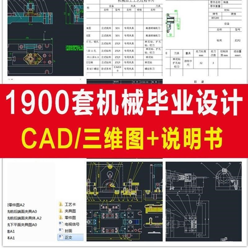 机械毕业设计专业课程夹具模具数控减速器cad图纸指论导文说