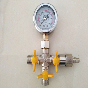测漏打压四通压力表 打压四通阀门打压表配件地暖侧漏查漏水仪器