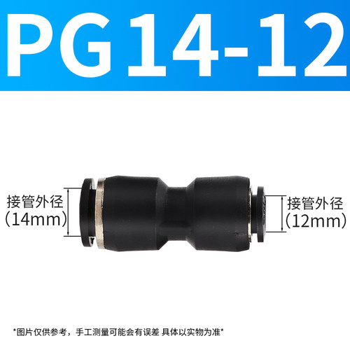 PG变径直通气管快插接头变径快速对接PU4/6/8/10/12PG6变4-20个装