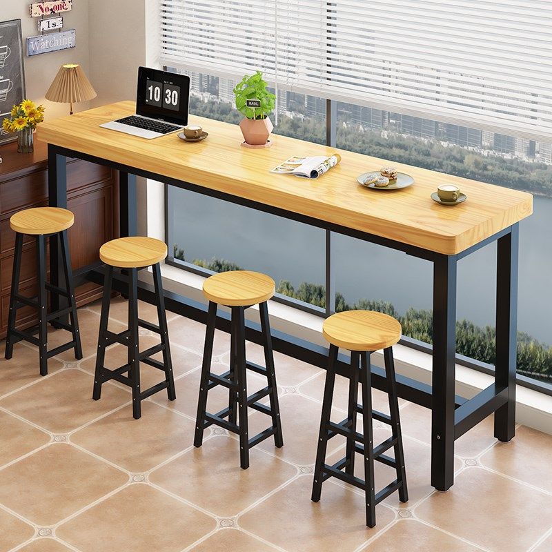 实木吧台桌商用高脚桌靠墙长条桌家用阳台高桌酒吧桌子奶茶店桌椅,个性定制/设计服务/DIY,明信片定制,淘宝优惠券,粉丝福利购,淘宝优惠卷