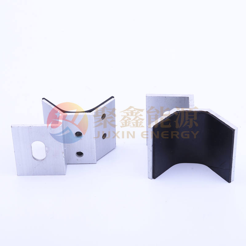 840型彩钢瓦夹具梯形板卡扣铝合金光伏支架配件T型夹具配防水胶垫