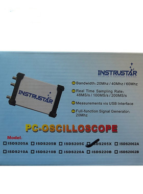 ISDS205X虚拟示波器*带宽20M*48M采样+信号源+逻辑分析仪+记录仪