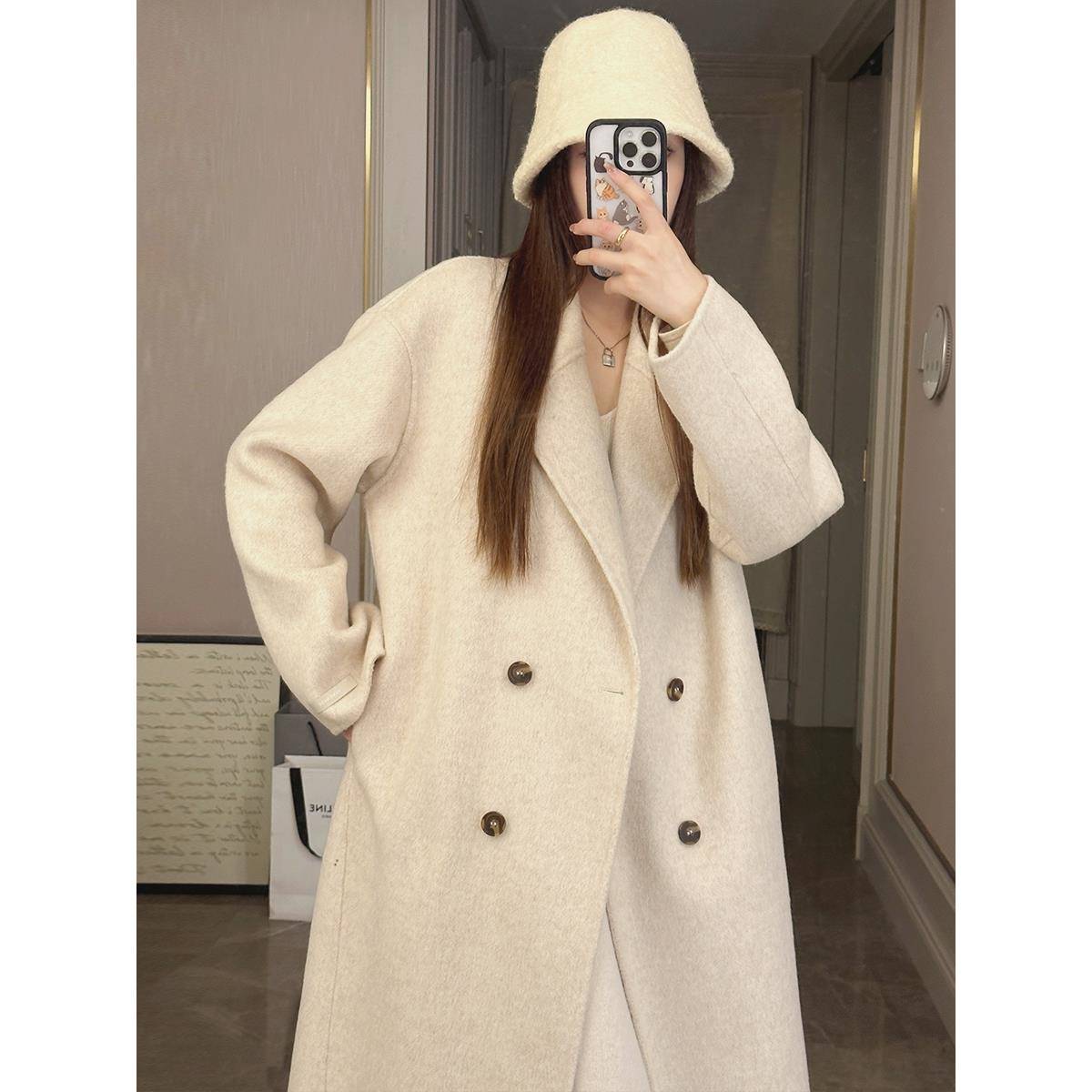 高级感羊毛羊绒大衣女秋冬季2025新款韩系小个子呢子加厚毛呢外套