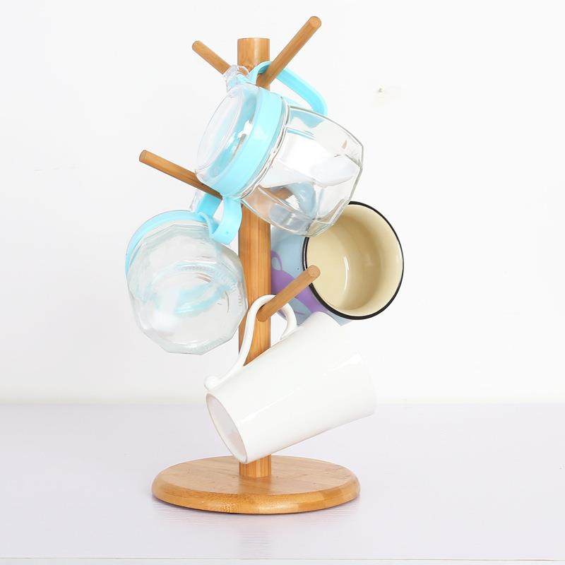 爆款水杯架沥水置物架竹制厨房家用咖啡杯茶杯架玻璃马克杯挂架子