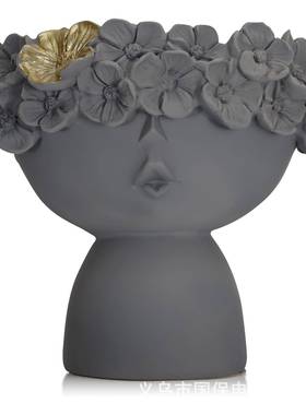 爆款北欧风创意礼品矮款梦露人头花盆时尚生活室内装饰摆件首饰收