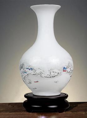 景德镇陶瓷器小花瓶摆件客厅插花新中式家居博古架酒柜装饰工艺礼