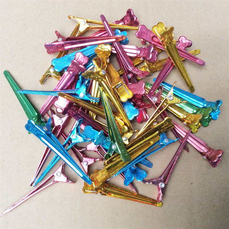 极速盘发美发七彩夹鸭嘴夹小号头发夹子分区定位夹专X业手推波纹