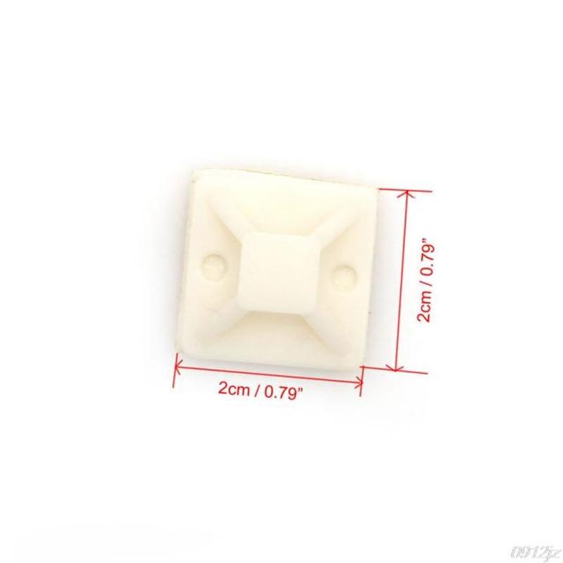 极速100Pcs Nylon mSelf Adhesive Cable Zip Tie Mounts Mountin