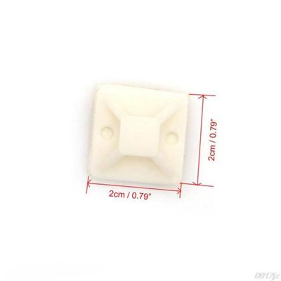 极速100Pcs Nylon mSelf Adhesive Cable Zip Tie Mounts Mountin