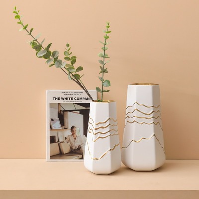 极速White fVase Modern Home Display Living Room Decor Irregu
