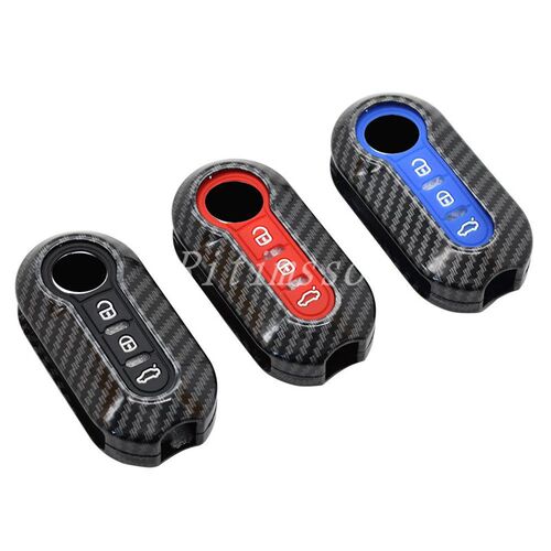 极速Carbon Abs Car  Key Fob Shell ver for FIAT 500 5X00L 500