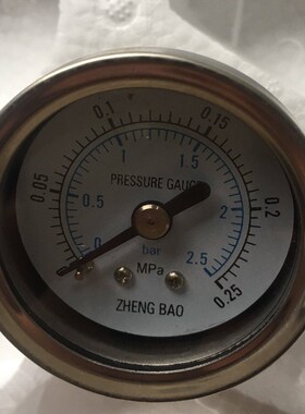极速Y40BF-Z Y50BoF-Z不锈钢轴向压力表0-0.25Mpa 接口1/8 m10*1
