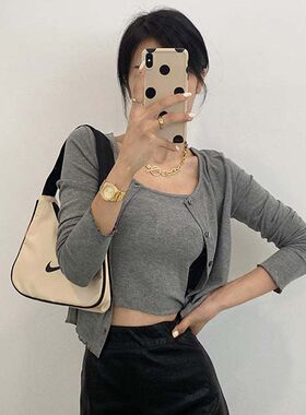 新品针织开衫女披肩夏季搭配吊带裙子外搭罩衫两T件套加毛衣小外