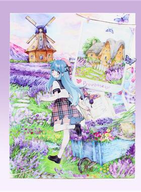 极速moodtape 欧洲风光蝴蝶薰衣草特油和纸pet长循环moodZ胶带diy