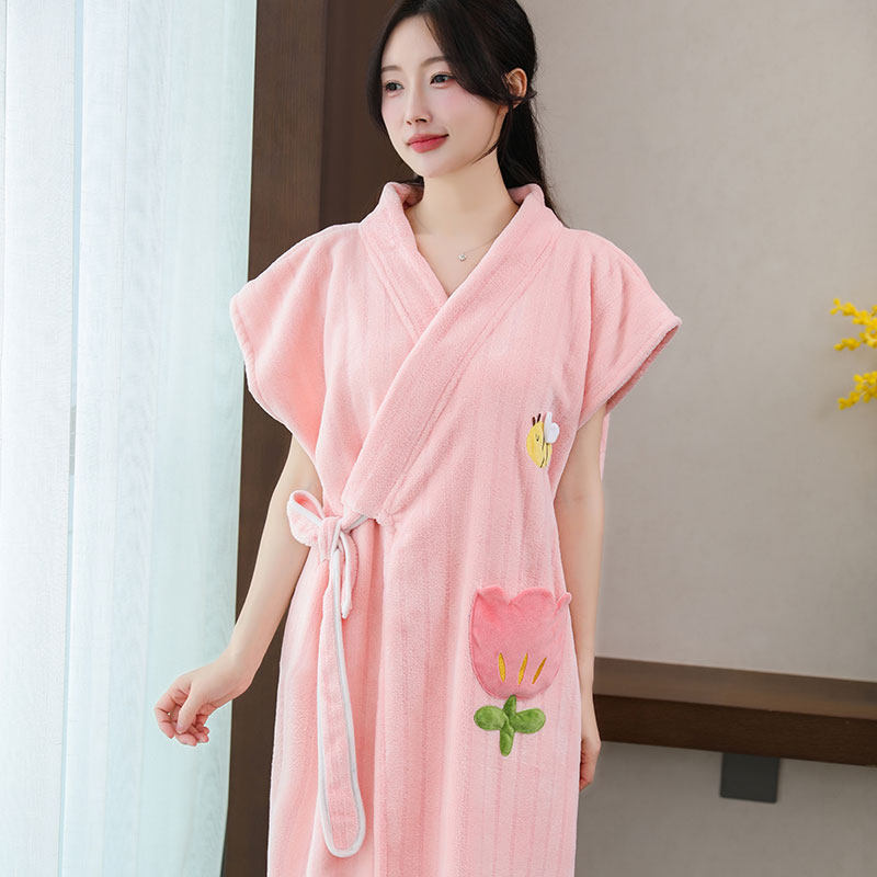 极速浴袍夏季女款浴巾可穿可裹巾成人D家用非纯棉吸水速干睡袍202