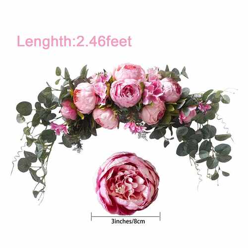 极速Floral Swag tificial FlowersF Peony Wreath Handmade