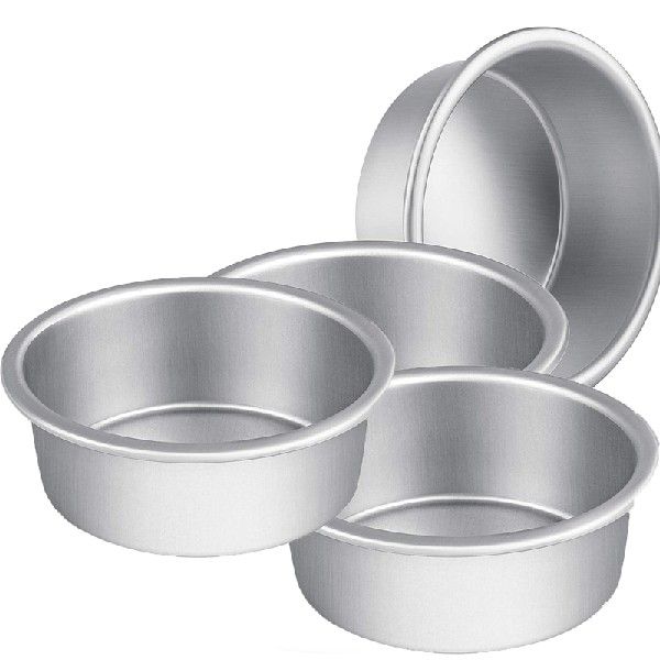 极速4Paack Round Cake Tin Non-Stick Cake Deep Round Cake Mou