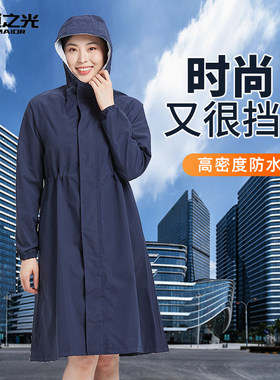 新品长款时尚雨衣全身防暴雨成人女生F单人风衣外套学生电动车雨