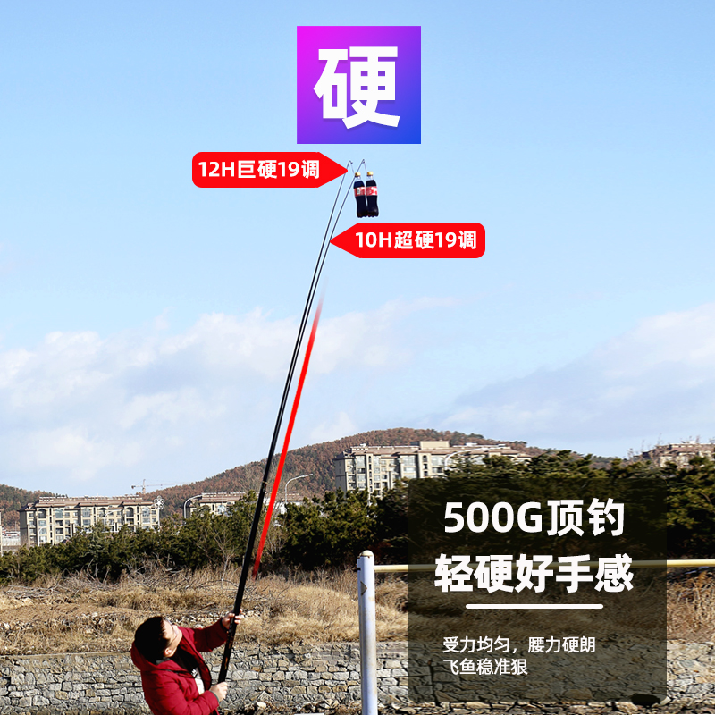 极速霸主12H黑坑飞磕杆10H超硬z超轻19调8罗飞战斗暴力罗非3米鱼