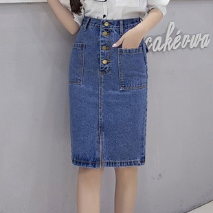 极速Korean Fashion Multi Buckle Denim SkirM Women Casual Sex