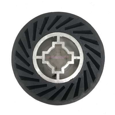 新品包邮手提拉丝机开槽铝芯橡胶抛光轮 K砂布筒专用橡胶轮 橡皮