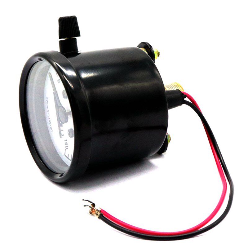 极速摩托车复古小仪表铁电镀双计里程M表黑色白底带也行灯